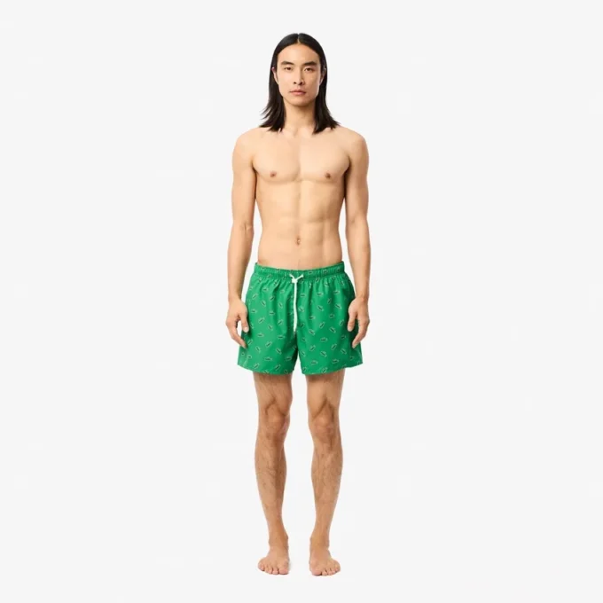 Herren-Retroshorts mit Krokodil-Print