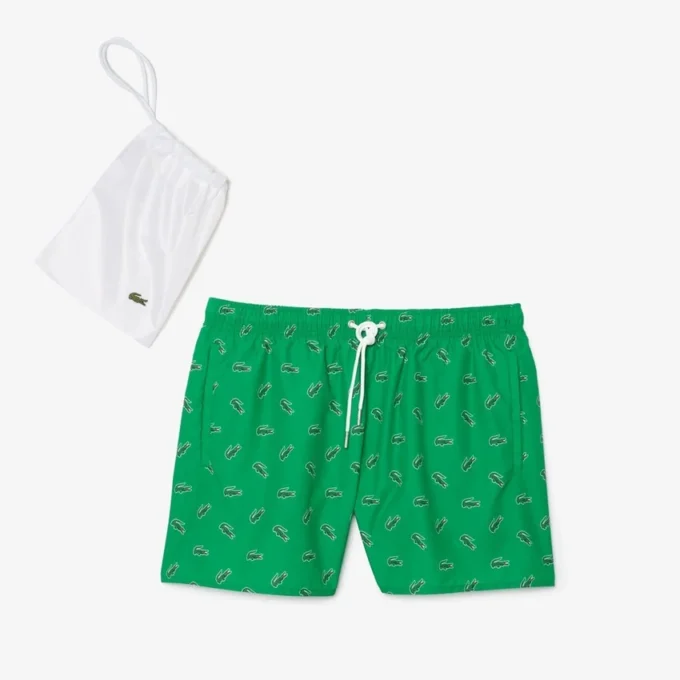Herren-Retroshorts mit Krokodil-Print