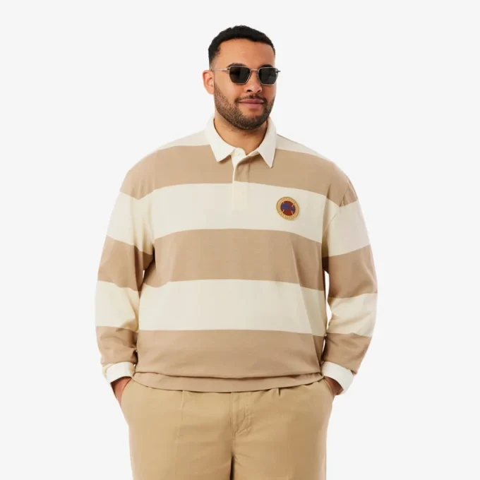Herren-Rugby-Poloshirt in Relaxed Fit mit Streifen Herren-Rugby-Poloshirt in Relaxed Fit mit Streifen