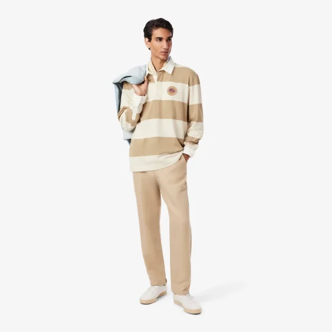 Herren-Rugby-Poloshirt in Relaxed Fit mit Streifen Herren-Rugby-Poloshirt in Relaxed Fit mit Streifen