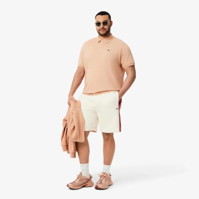 Herren-Shorts aus Baumwollfleece mit Farbblock-Design