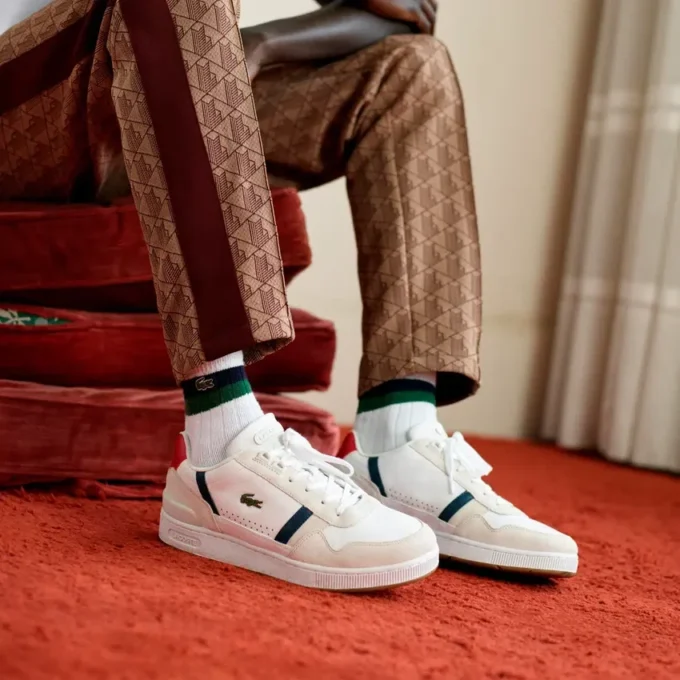 Herren-Sneaker aus Leder mit T-Clip
