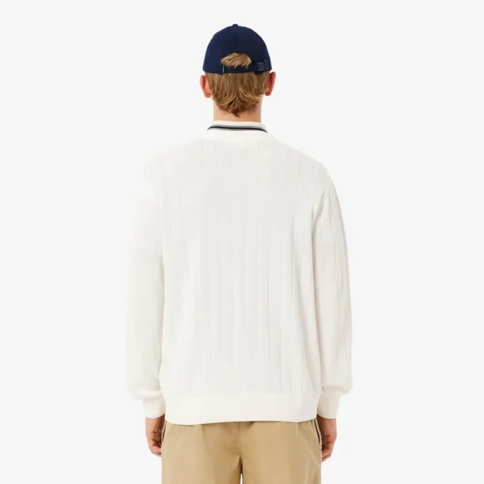 Herren-Strickjacke aus fließendem Rippstrick