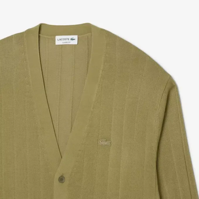Herren-Strickjacke aus fließendem Rippstrick