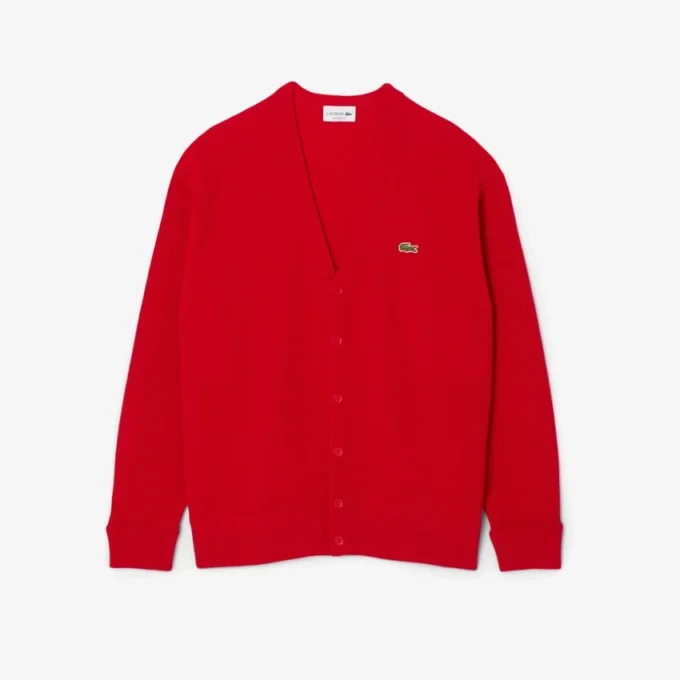 Herren-Strickjacke aus Wolle in Relaxed Fit