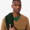 Herren-Strickpullover aus Wolle mit V-Ausschnitt