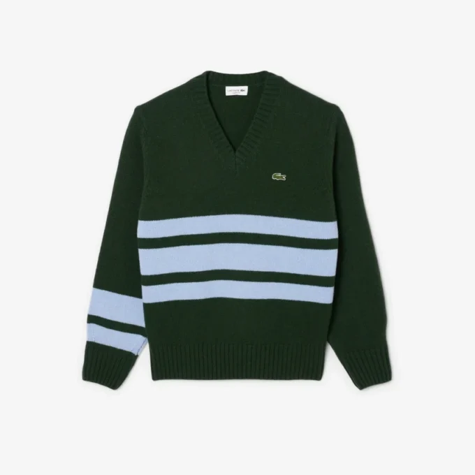 Herren-Strickpullover aus Wolle mit V-Ausschnitt