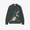 Herren-Strickpullover mit Intarsien-Krokodil