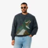 Herren-Strickpullover mit Intarsien-Krokodil