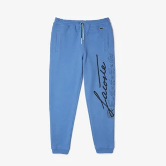 Herren-Sweathose aus Baumwollfleece mit Signature- und Krokodil-Print