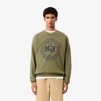 Herren-Sweatshirt aus bedrucktem Fleece in lockerer Passform