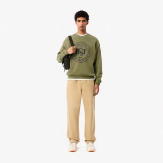 Herren-Sweatshirt aus bedrucktem Fleece in lockerer Passform