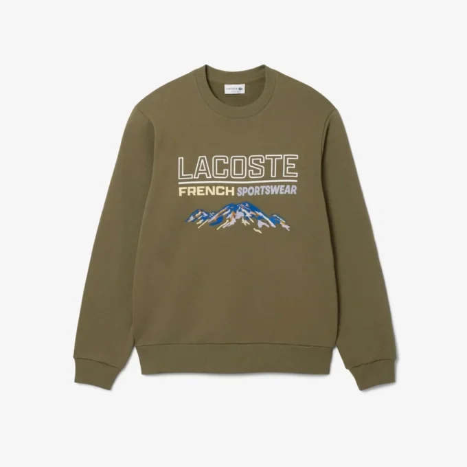 Herren-Sweatshirt aus Fleece mit gesticktem Motiv