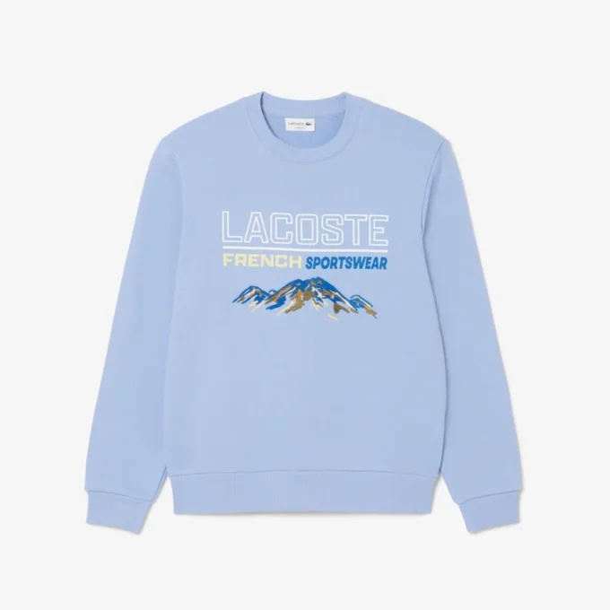 Herren-Sweatshirt aus Fleece mit gesticktem Motiv