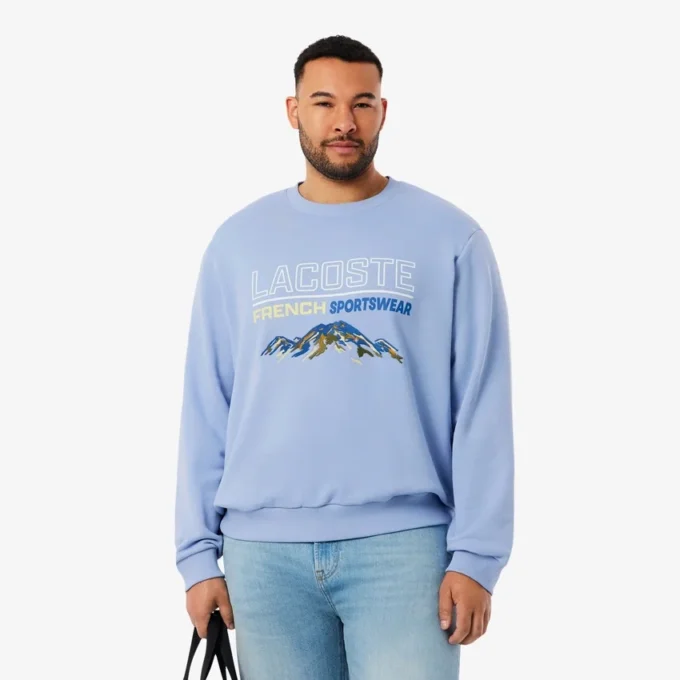 Herren-Sweatshirt aus Fleece mit gesticktem Motiv