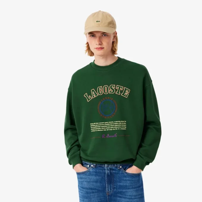 Herren-Sweatshirt aus Fleece mit Heritage-Stickerei