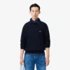 Herren-Sweatshirt mit geripptem Baumwollkragen