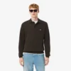 Herren-Sweatshirt mit geripptem Baumwollkragen