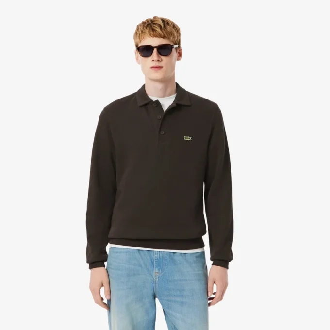 Herren-Sweatshirt mit geripptem Baumwollkragen