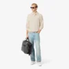 Herren-Sweatshirt mit geripptem Baumwollkragen