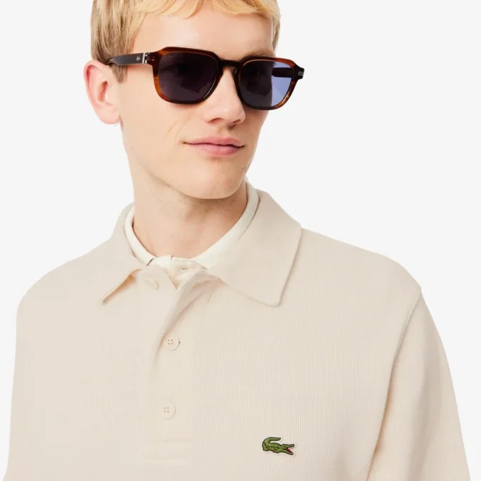 Herren-Sweatshirt mit geripptem Baumwollkragen