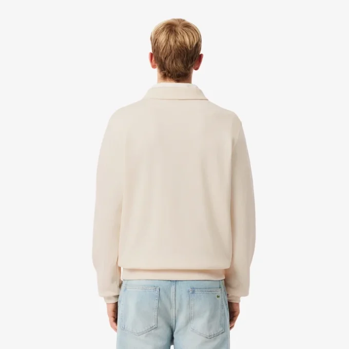 Herren-Sweatshirt mit geripptem Baumwollkragen