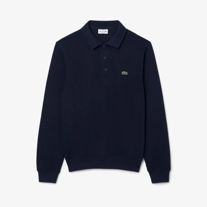 Herren-Sweatshirt mit geripptem Baumwollkragen