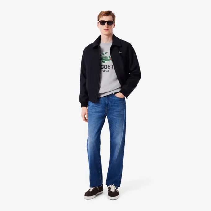 Herren-Sweatshirt mit Rundhalsausschnitt und Print in klassischer Passform
