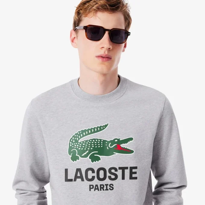Herren-Sweatshirt mit Rundhalsausschnitt und Print in klassischer Passform