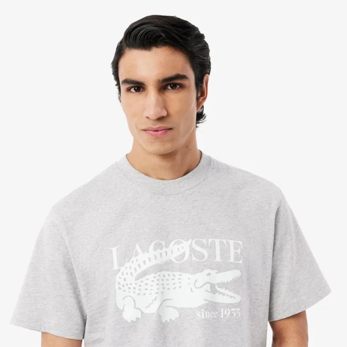 Herren-T-Shirt aus Baumwolle mit Print in klassischer Passform