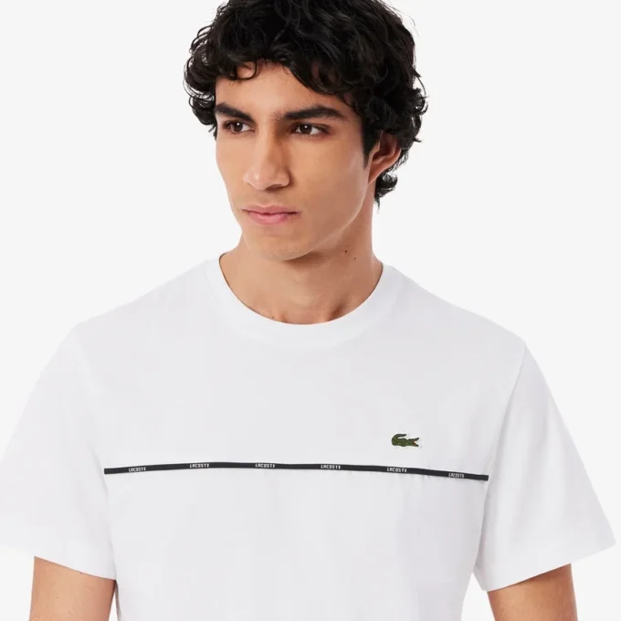 Herren-T-Shirt aus Baumwolljersey mit Logo-Einfassung