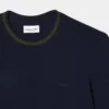 Herren-T-Shirt aus Stretch-Piqué mit gestreiftem Kragen