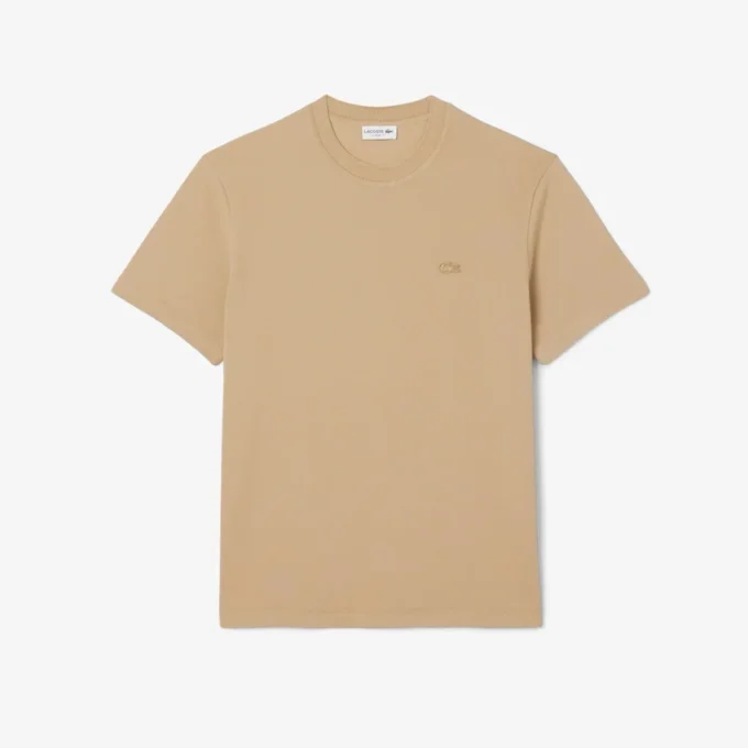 Herren-T-Shirt mit geripptem Kragen aus Petit Piqué