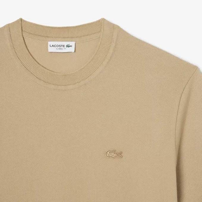 Herren-T-Shirt mit geripptem Kragen aus Petit Piqué