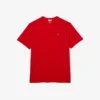 Herren-T-Shirt mit geripptem V-Ausschnitt in langer Passform