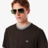 Herren-T-Shirt mit Streifen am Kragen, hergestellt in Frankreich