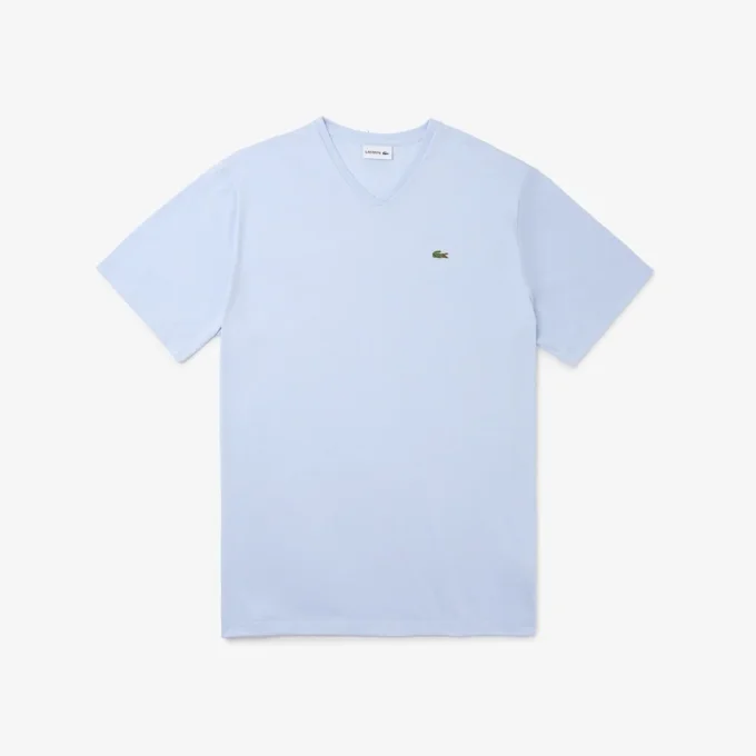 Herren-T-Shirt mit V-Ausschnitt in Big Fit aus Pima-Baumwolle