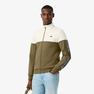 Herren-Tennis-Sweatshirt mit Reißverschluss und Farbblock-Design