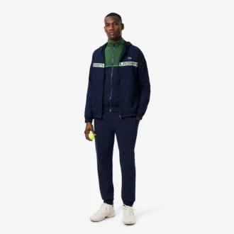 Herren-Tennis-Sweatshirt mit Reißverschluss und Farbblock-Design