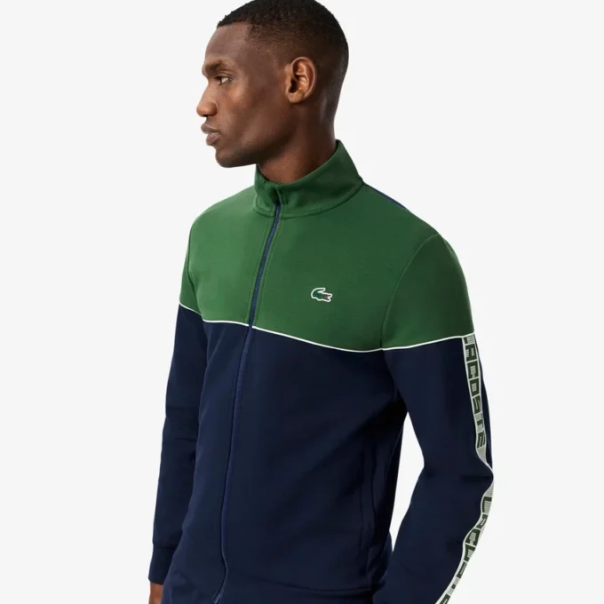 Herren-Tennis-Sweatshirt mit Reißverschluss und Farbblock-Design Herren-Tennis-Sweatshirt mit Reißverschluss und Farbblock-Design