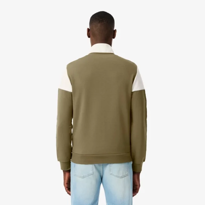 Herren-Tennis-Sweatshirt mit Reißverschluss und Farbblock-Design