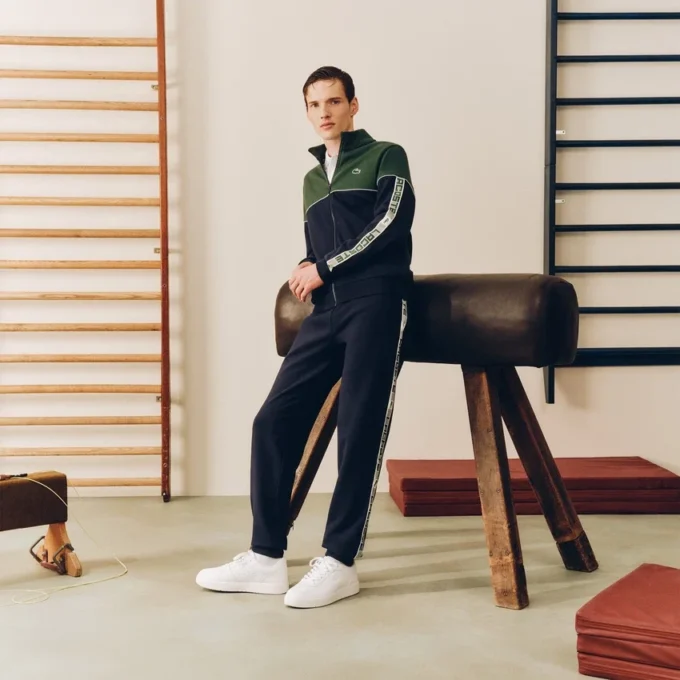 Herren-Tennis-Sweatshirt mit Reißverschluss und Farbblock-Design Herren-Tennis-Sweatshirt mit Reißverschluss und Farbblock-Design