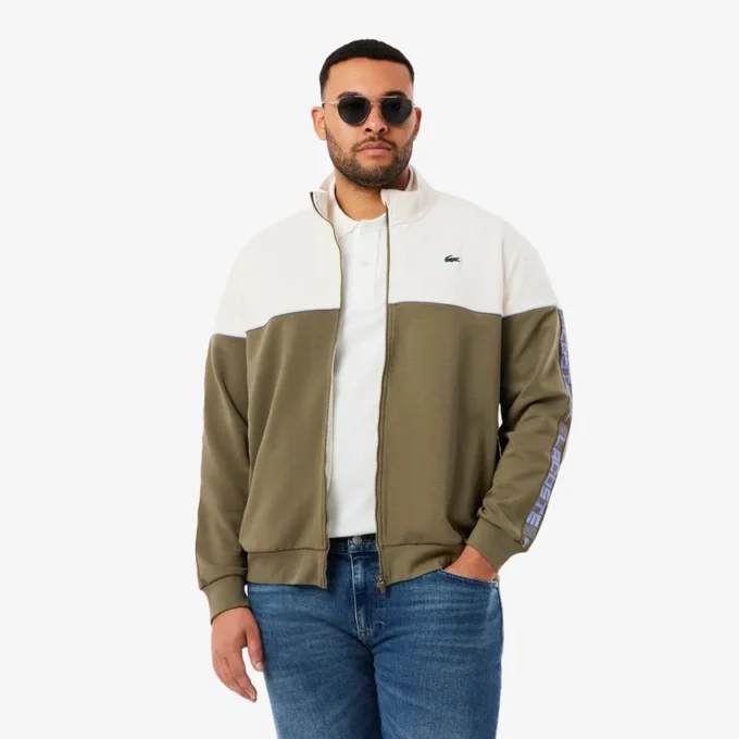 Herren-Tennis-Sweatshirt mit Reißverschluss und Farbblock-Design