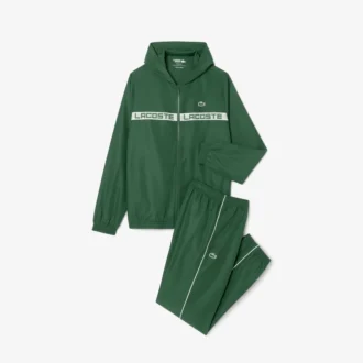 Herren-Tennis-Trainingsanzug mit Logo-Streifen