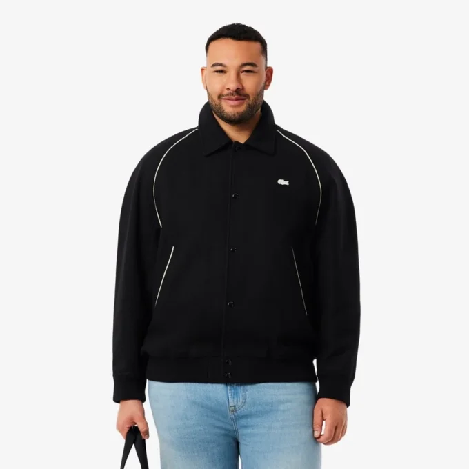 Herren-Varsity-Jacke aus Wolle mit Badge-Akzent