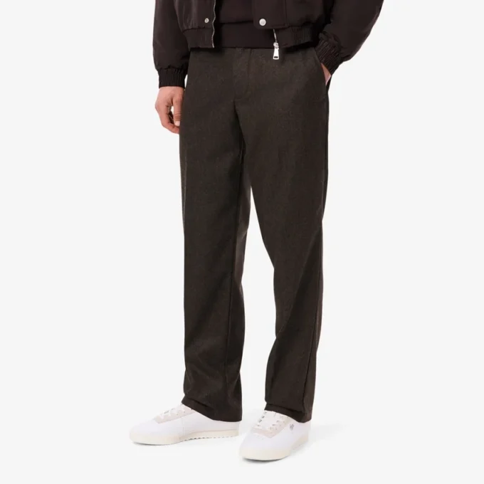 Herren-Wollhose mit geradem Schnitt und Chevron-Muster