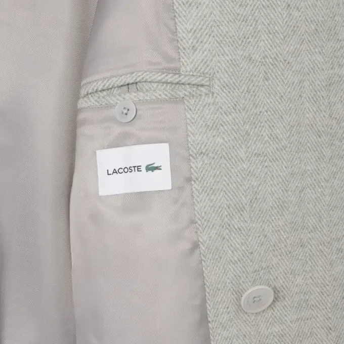 Herren-Wollmantel mit Chevron-Muster und doppelter Knopfleiste