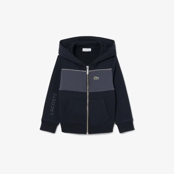 Hoodie mit Reißverschluss und Farbblock-Design