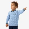 Jungen-Pullover aus Baumwolle und Wolle mit Rundhalsausschnitt