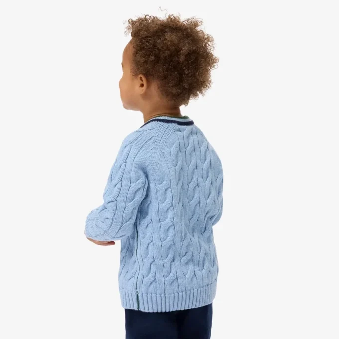Jungen-Pullover aus Baumwolle und Wolle mit Rundhalsausschnitt